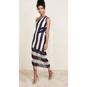 NWT Self Portrait Striped Crochet Dress 2